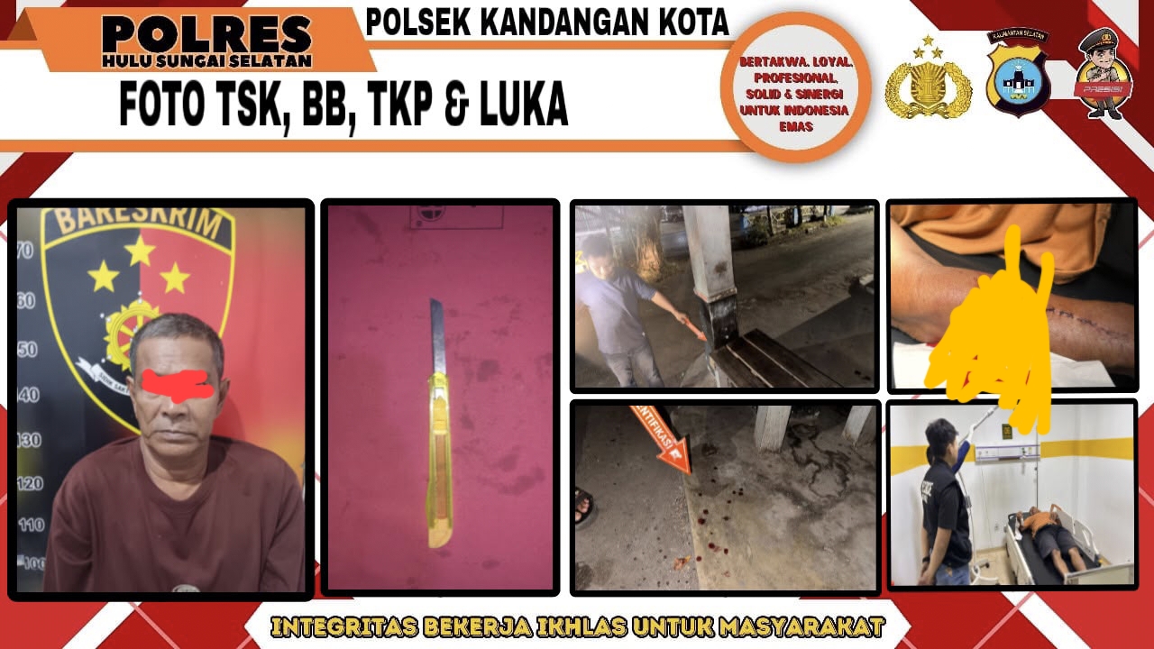 Satreskrim Polsek Kandangan Kota Tangkap Pria Pelaku Penganiayaan Mengakibatkan Luka Berat